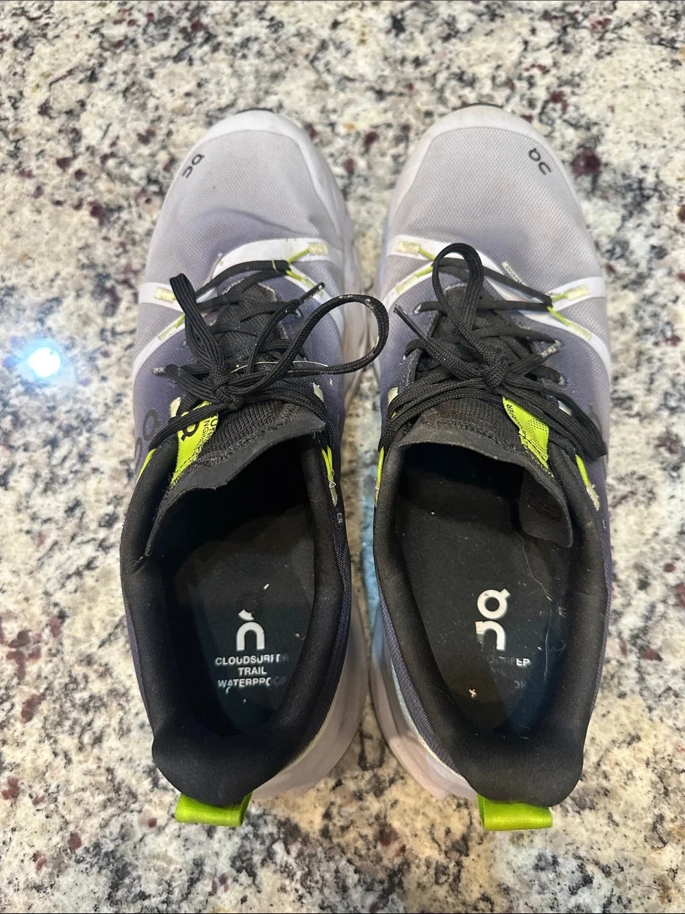 On Running Men's Athletic Shoes in Gray and Black with Neon Accents Mens S13